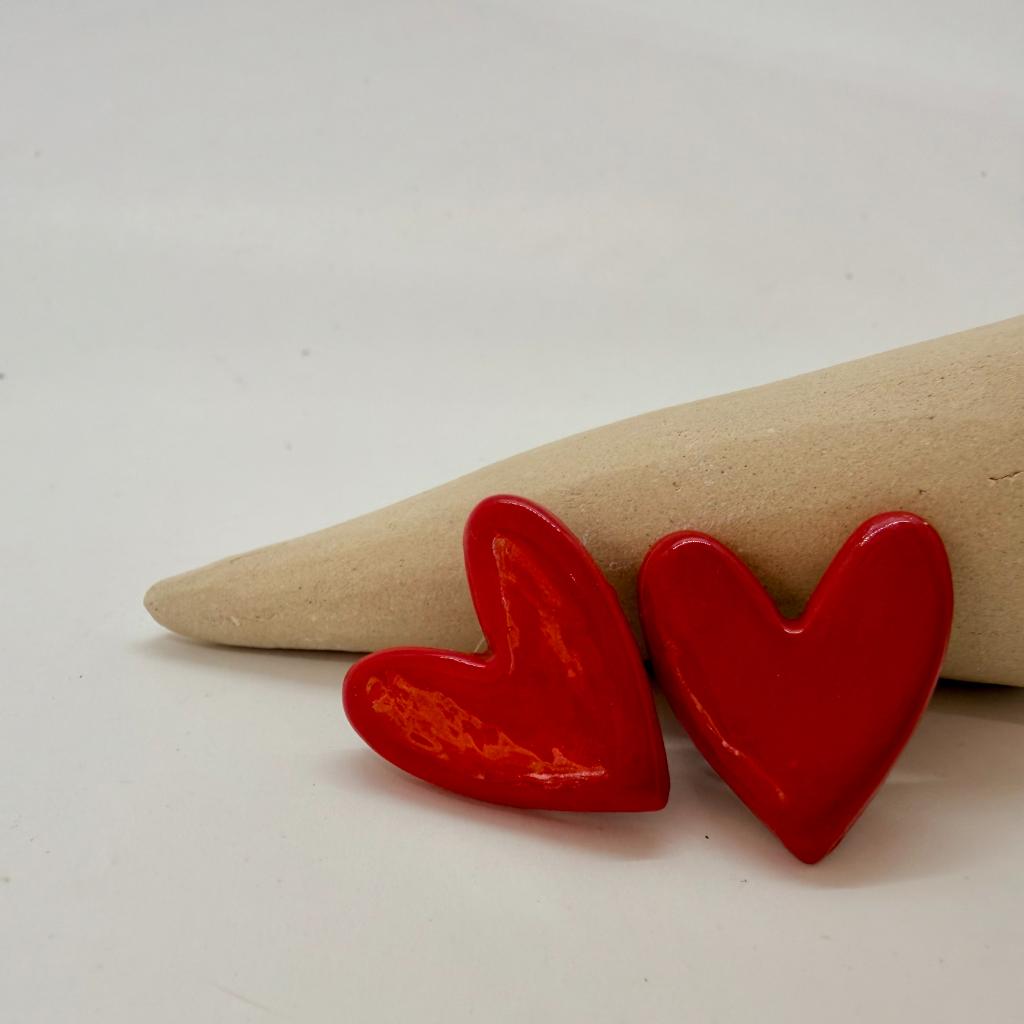 Topos de corazón rojos - anama casa creativa
